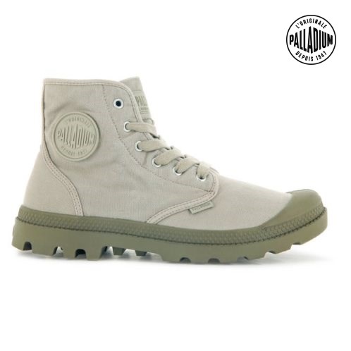 Palladium Pampa Hi Men's Boots Light Grey | UK P685-BIE